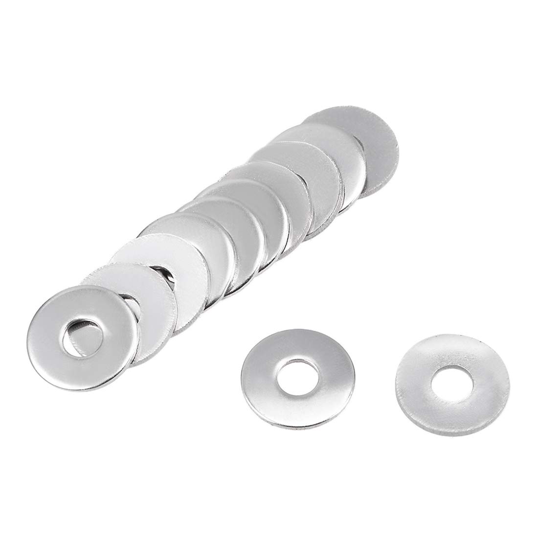 sourcing map 200Pcs 4mm x 12mm x 1mm 304 Stainless Steel Flat Washer for Screw Bolt