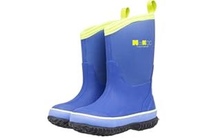 MCIKCC Kids Rubber Rain Boots, Waterproof Solid Classic Pull On Snow Wellies Boot for Children Toddler Boys Girls