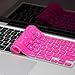 Kuzy Keyboard Cover for Older Version Pro 13 15 17 inch and Air 13 inch Computer Accessories Key Board Silicone Skin Protector - Neon Pink