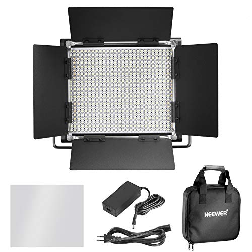 NEEWER Professionelle Metall Bi Color LED Videoleuchten, Videolicht für Studio YouTube, langlebig Metallrahmen, dimmbare 660 Perlen, Fotolicht mit U Halterung und Barndoor, 3200-5600K CRI96+ – Bild 4