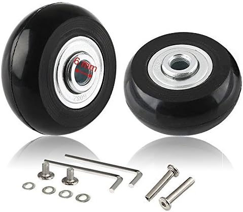 CNEVISON Replacement Luggage Wheels , Suitcase Scooter Inline Skate Roller Wheel Repairing Kits With ABEC 608zz Bearings ,Axles ,40x18mm rubber Wheels