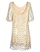 HAOYIHUI Women's Sparkly Wave Metallic Sequin Half Sleeve Party Dress