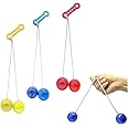 HVZUM 3 Pairs Clacker Ball,Ladder Balls, Toss Game Balls, Children's and Adults' Pressure reducing Balls,Used for Training Balance Ability, Concentration (Randomly Send 3 Colors)