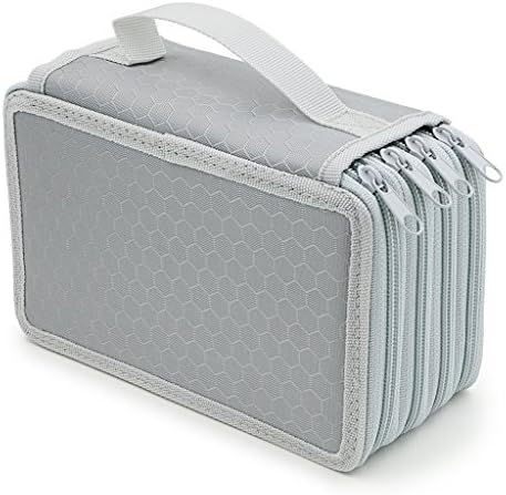 Pencil Case,ANTIKE 72 Holes Inserting Super Large Capacity Multi-layer Students Pen Bag Pencil Organizer Stationary Holder Bag (4 Layers, Gray)