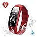 Lintelek Heart Rate Fitness Tracker Watch, Updated Activity Tracker with Multiple Sports Modes, IP67 Waterproof Touch Screen Smart Pedometer for Android and IOS Smart Phones