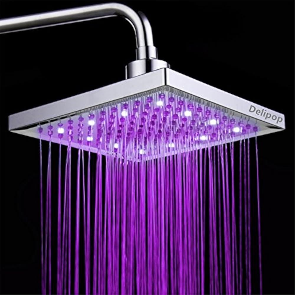HN11 LED Fixed Showerheads Shower Head Temperature 3 Color Changing 8