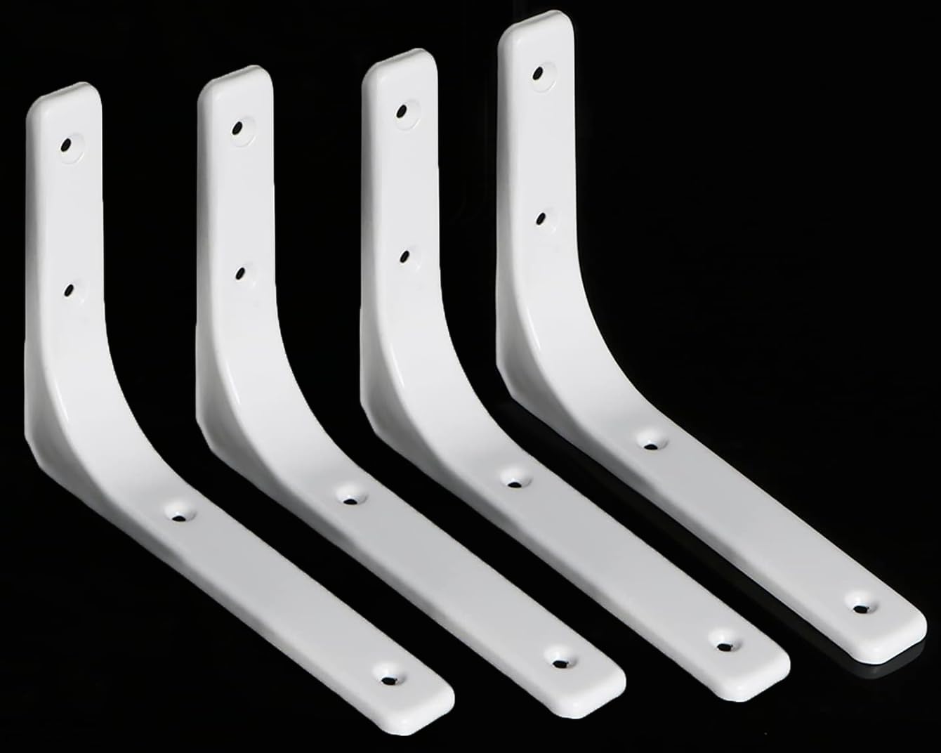 ZiYuya 4PCS Shelf Bracket, Right Angle Corner Brackets Heavy Duty Shelf Support L Bracket for Shelf, Wall Corner Hanging Brace Angle Shelving Shelf Brackets (White, 6 Inch)