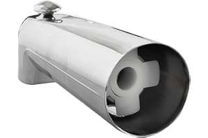 SENTO BETTER HOME BETTER LIFE SENTO Slip On Silver Universal Bathroom Tub Spout with Diverter, Durable Heavy Duty Metal Bathtub Faucet with Shower Diverter - 7 Inches 1/2" Copper Pipe, Polished Chrome