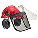 NoCry 6-in-1 Industrial Forestry Safety Helmet and Hearing Protection System; Face Protection Equipment with Two Protective Visors