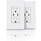 TOPELER USB Outlet, USB Power Socket with 65W Ultra Speed Charging, 15 Amp Receptacle with Tamper Resistant, USB Electrical O