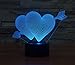 Romantic 3D Glow LED Night Light 7 Colors Optical Illusion Lamp Touch Sensor Perfect for Home Party Festival Decor Great Gift Idea (Arrow Through Heart)