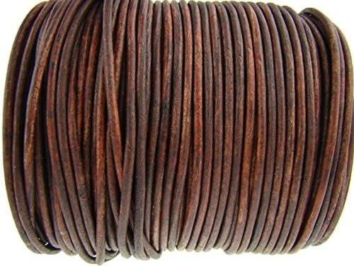 Round leather cord, 3 mm, antique brown - 100 metres antique brown