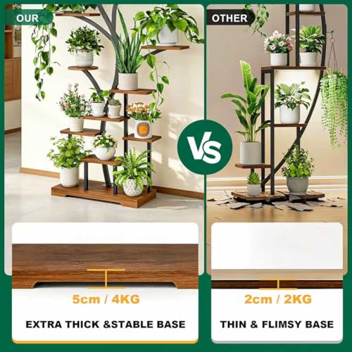 ChillCruiser Plant Stand with Growth Light Indoor Plant Shelf with 11 Levels and LED Light, 160 cm Metal Shelf for 15-18 Pots, Space Saving