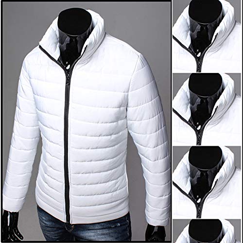 Dressin_Men's Clothes Clearance!Dressin_Men's ClothesBoys Men Warm Stand Collar Slim Winter Zip Coat Outwear Jacket WH/XXXL