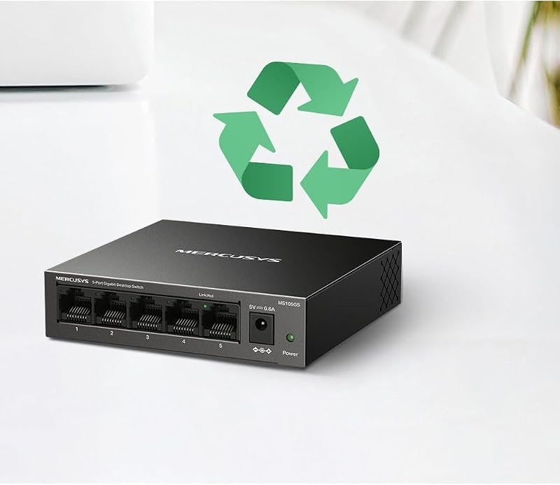 Switch Ethernet Gigabit 5 Ports RJ45, Boîtier Métal, MS105GS