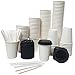 Pack of 100 - Premium Disposable Paper Coffee Cups with Reclosable Lids, Stirrers Included - 12 Ounce - Perfect for Offices, Party Events, Shops and Travel