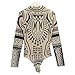 CEG Show Women Sexy Tattoo Printed Long Sleeve Jumpsuits Rompers