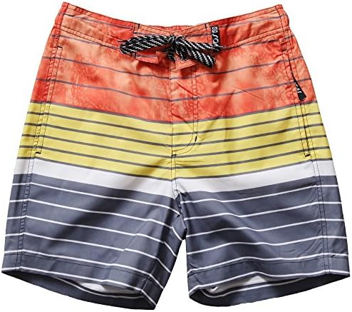 SAFS Women's Swim Trunks Striped Board Shorts Surf Pants Style Orange 4