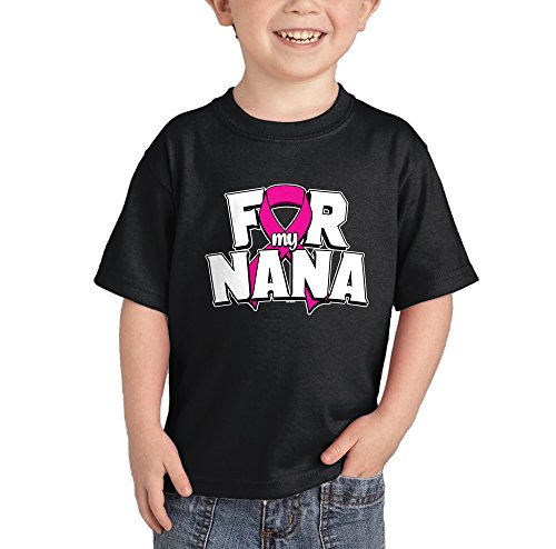 Pink Ribbon for My Nana - Breast Cancer T-Shirt (Black, 5T)