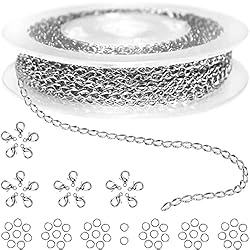 Jishi 33ft Twisted Cable Chain 2mm Silver Stainless