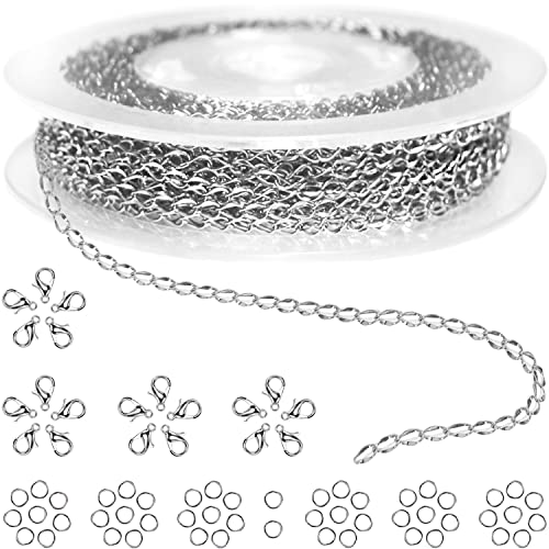 Jishi 33ft Twisted Cable Chain 2mm Silver Stainless