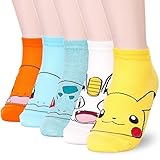Pokemon Character Print Socks (Onesize, 5 Pairs)