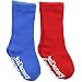 juDanzy 2 Pack of Ribbed Mid-Calf Girls & Boys Socks (2-4 Years, Blue & Red)