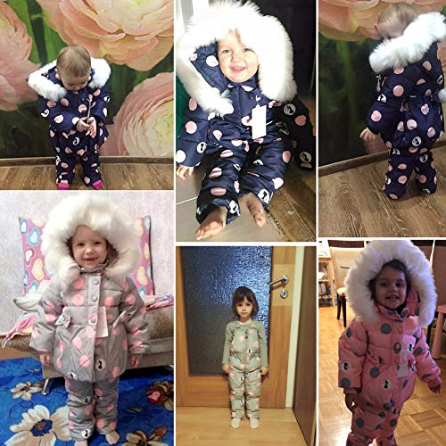 Baby Girls Winter Down Coats Snowsuit Outerwear 2Pcs Clothes Hooded Jacket Snow Ski Pants Outfits Set