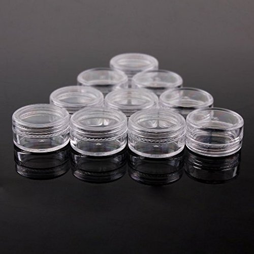 Onwon New 3 Gram 3ML Size Empty Clear Plastic Cosmetic Containers Jars Pot For Eye shadow Makeup Nail Powder Etc(50 PCS)