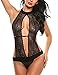 Avidlove Women Sexy Lingerie Lace Halter One Piece Teddy Babydoll Bodysuit Black M
