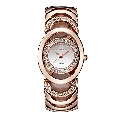 Longqi, orologio al quarzo da donna elegante e di qualità; colore oro Rose Gold