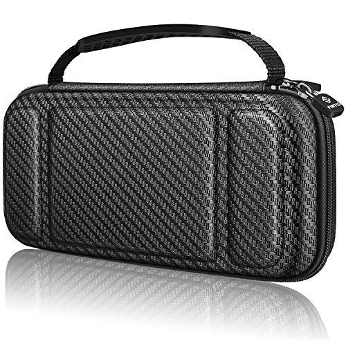 Fintie Carry Case for Nintendo Switch Lite 2019 – [Shockproof] Hard Shell Protective Cover Bag with 15 Game Card/2 Micro SD Card Slots, Inner Pocket for Switch Lite Console & Accessories, Black