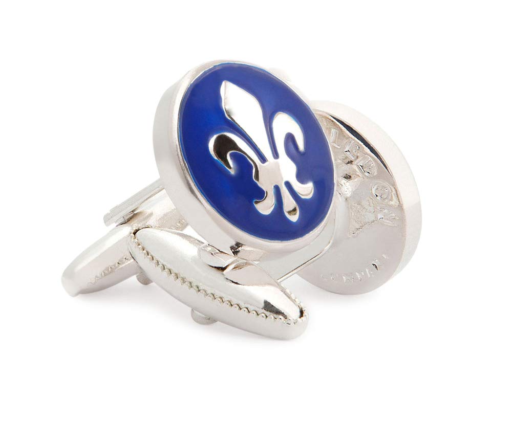 One Fleur de lis in Silver and blue