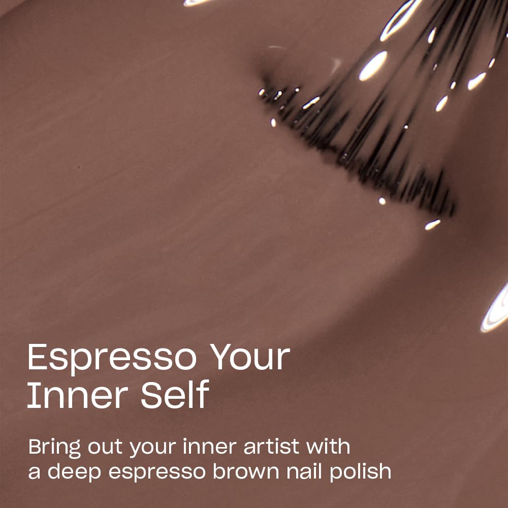 OPI Nail Lacquer Espresso Your Inner Self | Opaque Dark Brown Crème Chip Resistant Nail Polish | Downtown LA Collection - Image 3