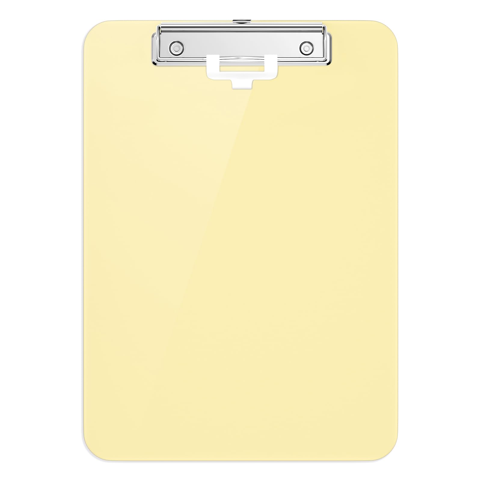 Hongri Plastic Clipboard with Pen Holder, Yellow 8.5x11 Letter Size Clip Board for Classroom, Office, Students, Nurses and Women, Low Profile Clip, Size 12.5 x 9 in