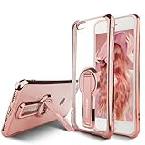 iPhone 7 Plus Case with Kickstand, iPhone 8 Plus Stand Case, 360 degree Rotatable Stand Cute Plating Soft Full Body Cover Protective Case For Girls, Women For Apple iPhone 7 / 8 Plus - Rose Gold
