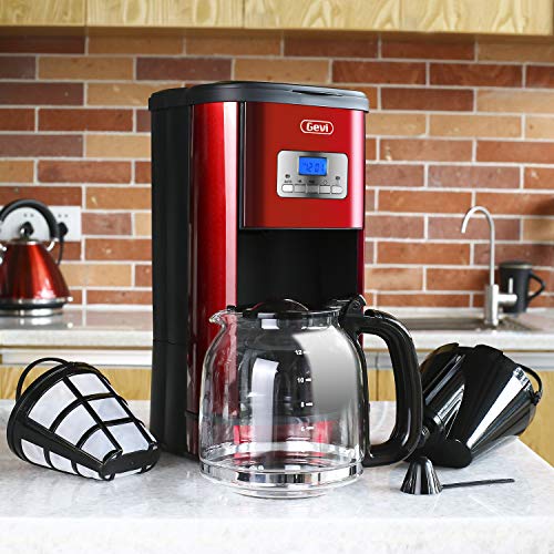 Gevi Coffee Maker 12 Cup, Programmable Drip Coffee Machine with Coffee Pot and Filter for Home