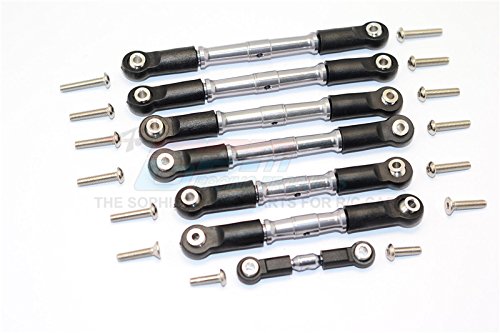 Traxxas Slash 4X4 & Telluride 4X4 Upgrade Parts Aluminum Completed Turnbuckles With Plastic Ball Ends - 7Pcs Set Gray Silver