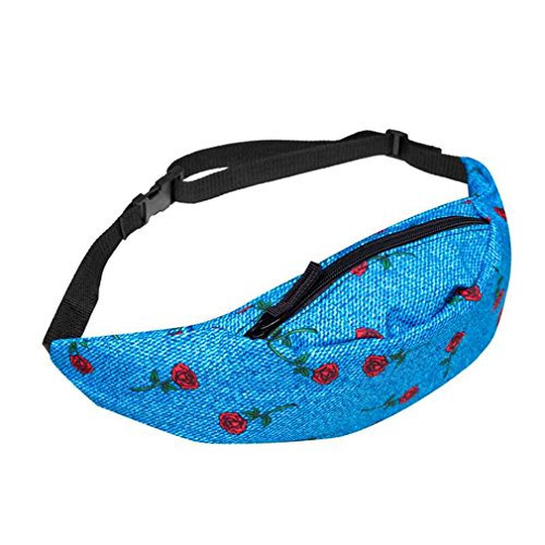 NHSID Unisex Printing Cool Casual Waist Bag Pack Money Belt Travel Mobile Phone Bag For Men Women A