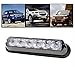 Favson 6 LED Strobe Lights for Trucks Cars Van with Super Bright White&Yellow Emergency Flasher(4 pcs) (2pcs)