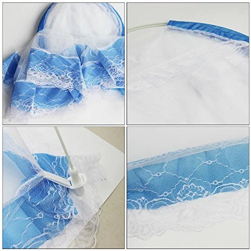 Sealive Foldable Baby Kids Infant Nursery Ger Tape Portable Bottomless Baby Bed Net with Stand Pack of 1,Blue - Thumbnail 4