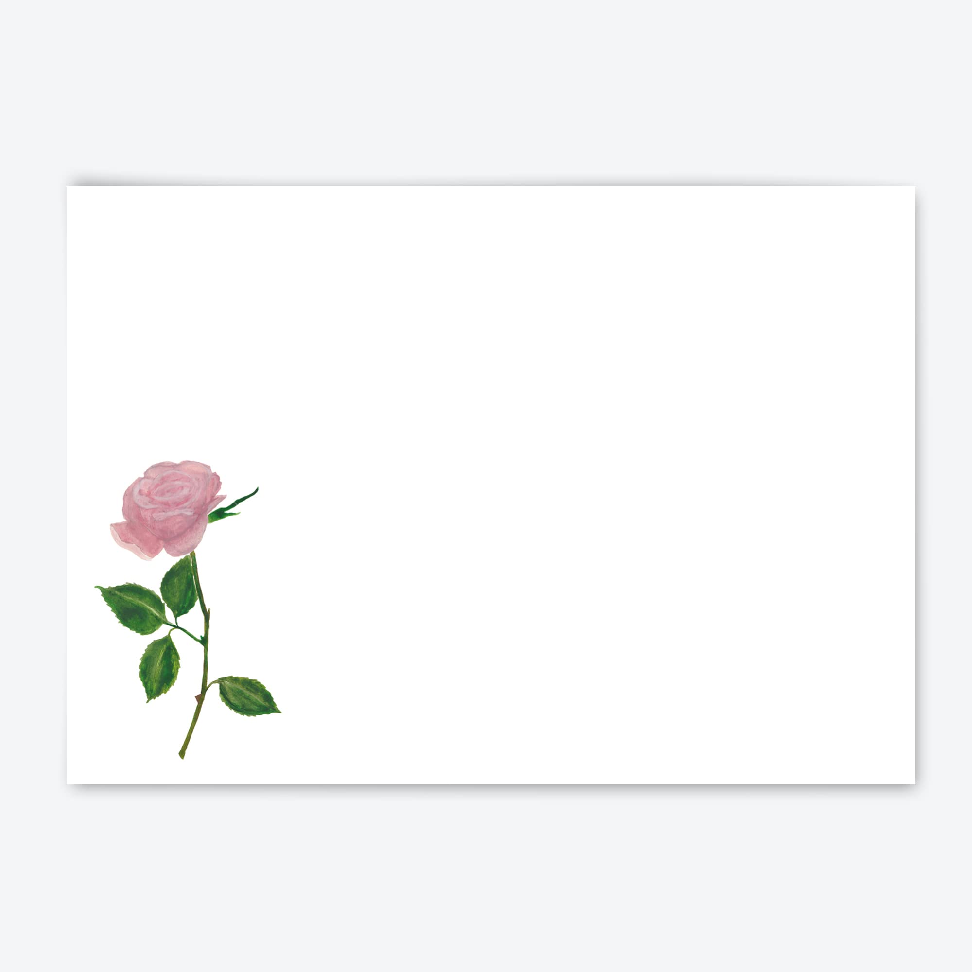 Me Loovely Pink Rose Flat Notecard and Envelopes Set A6 Size Greeting Card Luxury Floral Writing Supplies | Christmas Gifts (Refill - Pack of 20)