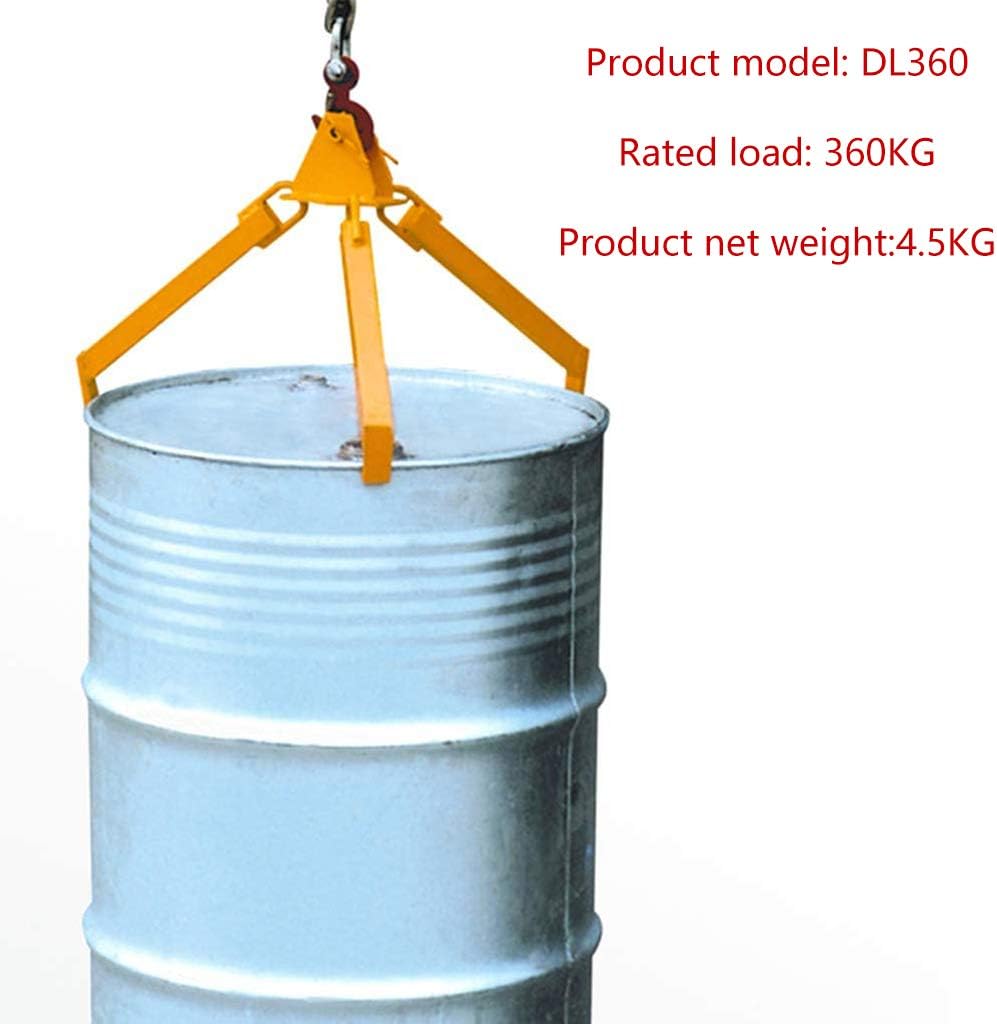Cushion Oil Drum Sheet Metal Clamp, Lifting Clamp Hook Spreader Dedicated, Vertical Drum Clamp Barrel Lift Drum Lifter for 1000 Lb 30-55 Gallon Barrel,: Home & Kitchen