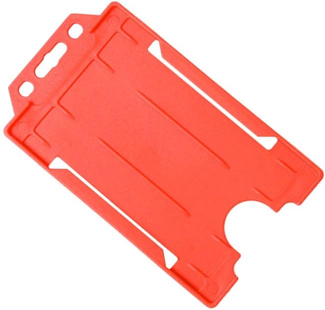identity2u Vertical Portrait ID Card Badge Holder - Red (Pack of 10)