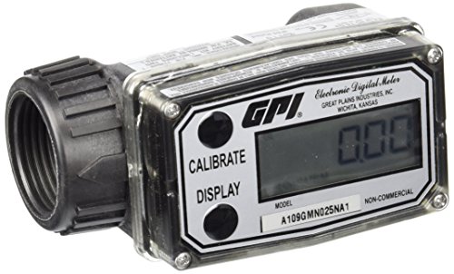 GPI A109GMN025NA1 Low Flow Nylon A1 Flowmeter, 1" NPT Fittings