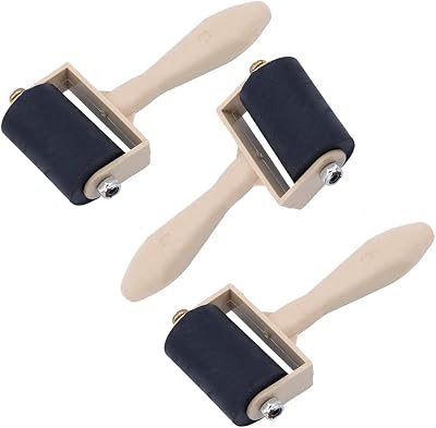 NNOVAT 3 Pcs Rubber Brayer Rollers Ink Applicator for Printmaking Art