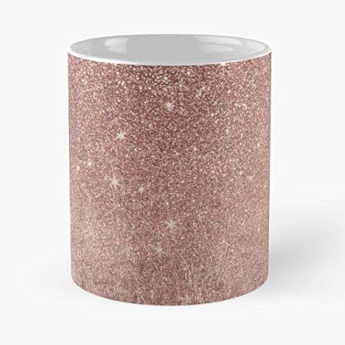Glitter Sparkly Pink Coffee Mugs Unique Ceramic Novelty