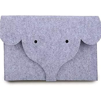 Felt Laptop Sleeve Case Elephant 13 Inch Flannel-Lined with Pouch for MacBook 13