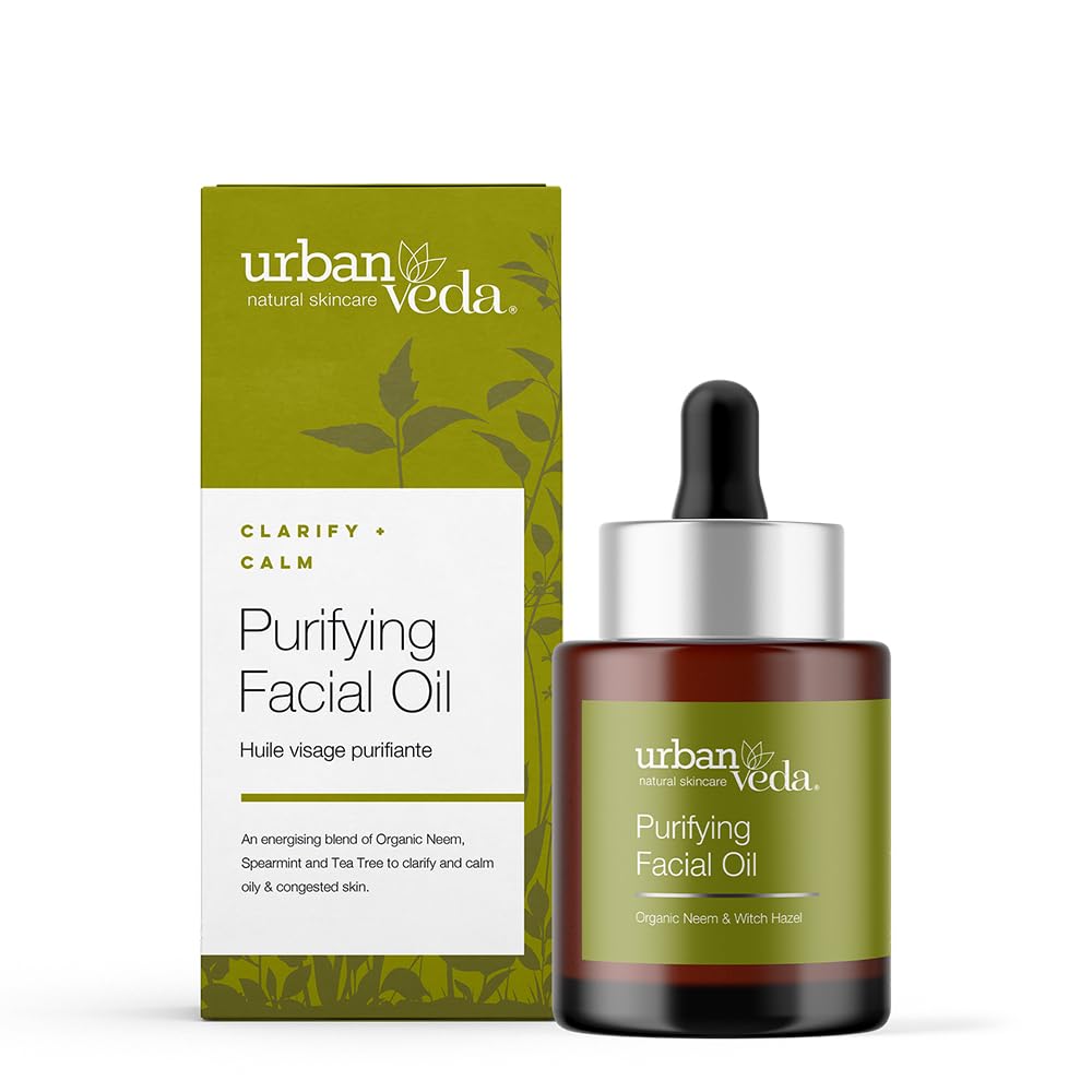 Urban Veda Purifying Facial Oil | Award-winning | Natural Face oil with bio oil | For acne scar treatment | Witch hazel & Neem Oil | Teenage and Adult Acne | Vegan| Face Care | Vitamin E Oil | 30 ML
