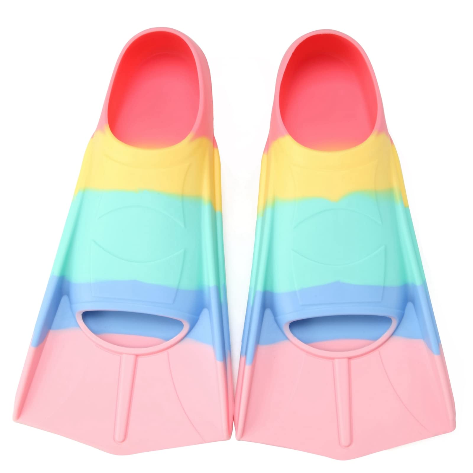 Foyinbet Kids Swim Fins,Short Kids Fins Youth Swimming Flippers for Lap Swimming Training for Children Girls Boys Beginners K-Large Image